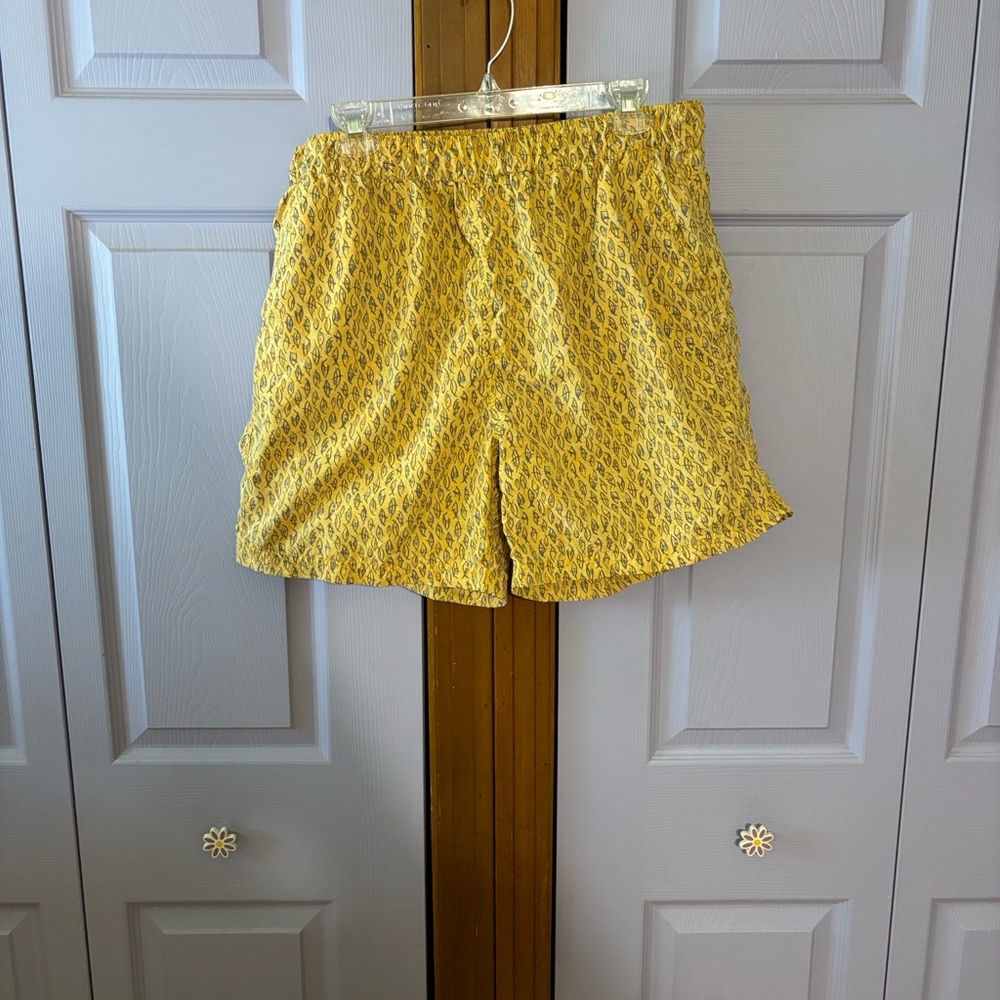 Urban Outfitters Yellow Patterned Swim Trunks
